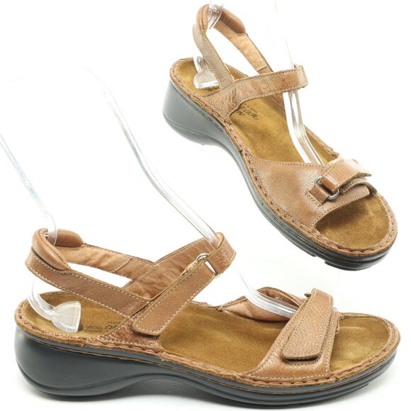 Naot Shoes - NAOT Rosemary Ankle Strap Copper Leather Sandals Women EU40 US9 Brown/Black EUC